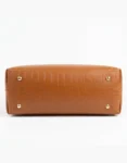 Brown Textured Chain Shoulder Bag for Women