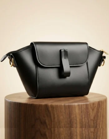 Premium Black Color Mini Flap Crossbody Bag for Women