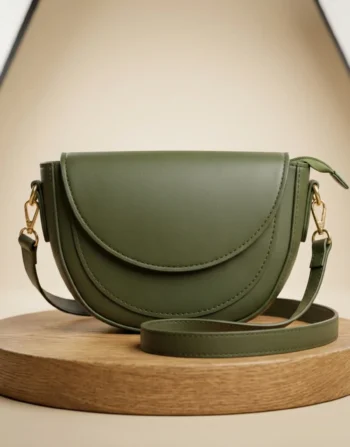 Stylish Army Green Bag for Women with Mini Flap